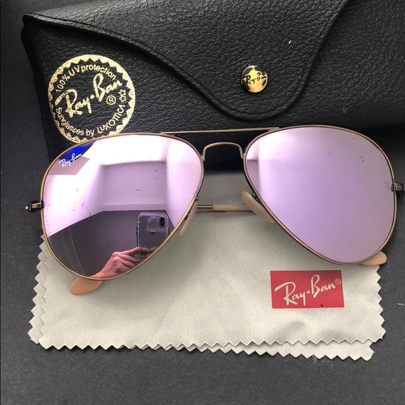 lilac flash ray bans